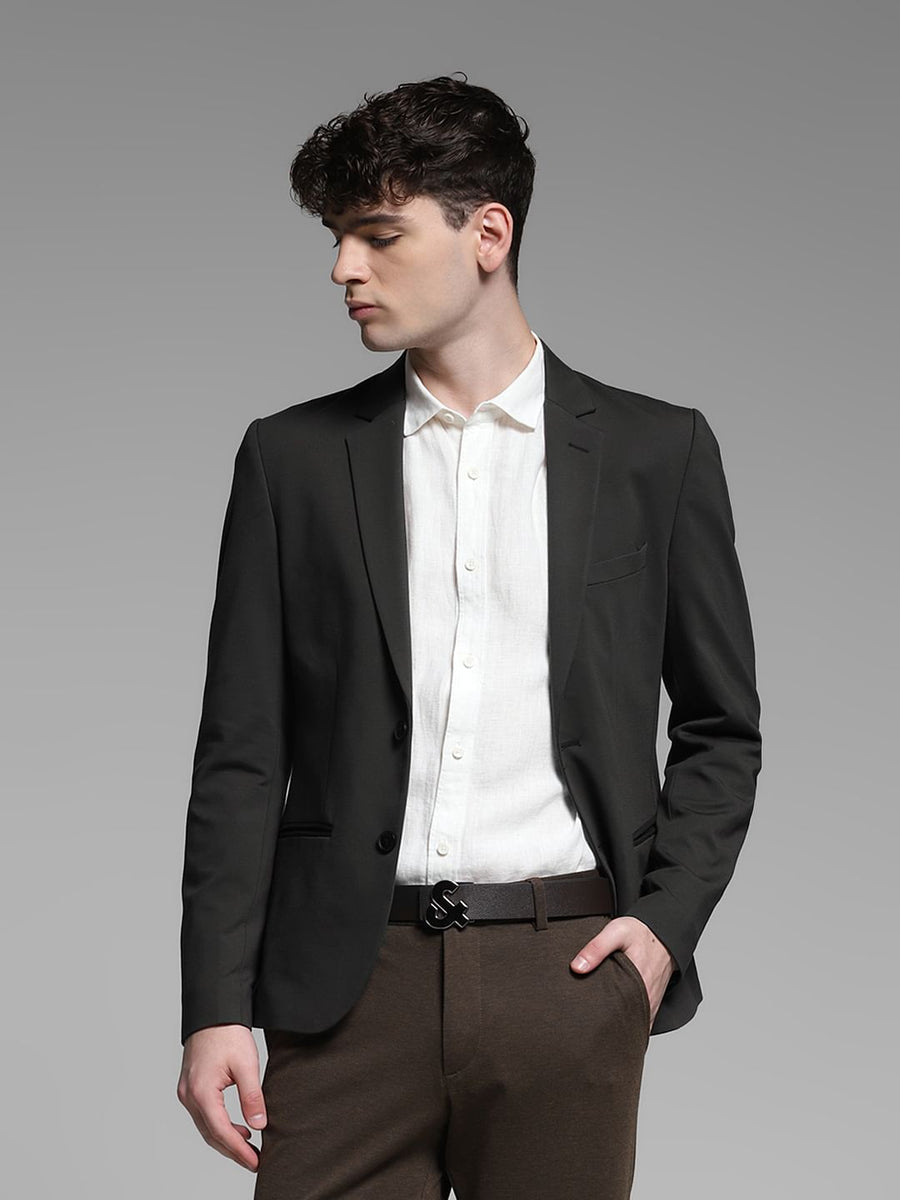 Fit Elegance Blazer Size Guide Dark Grey Stretch Formal Blazer